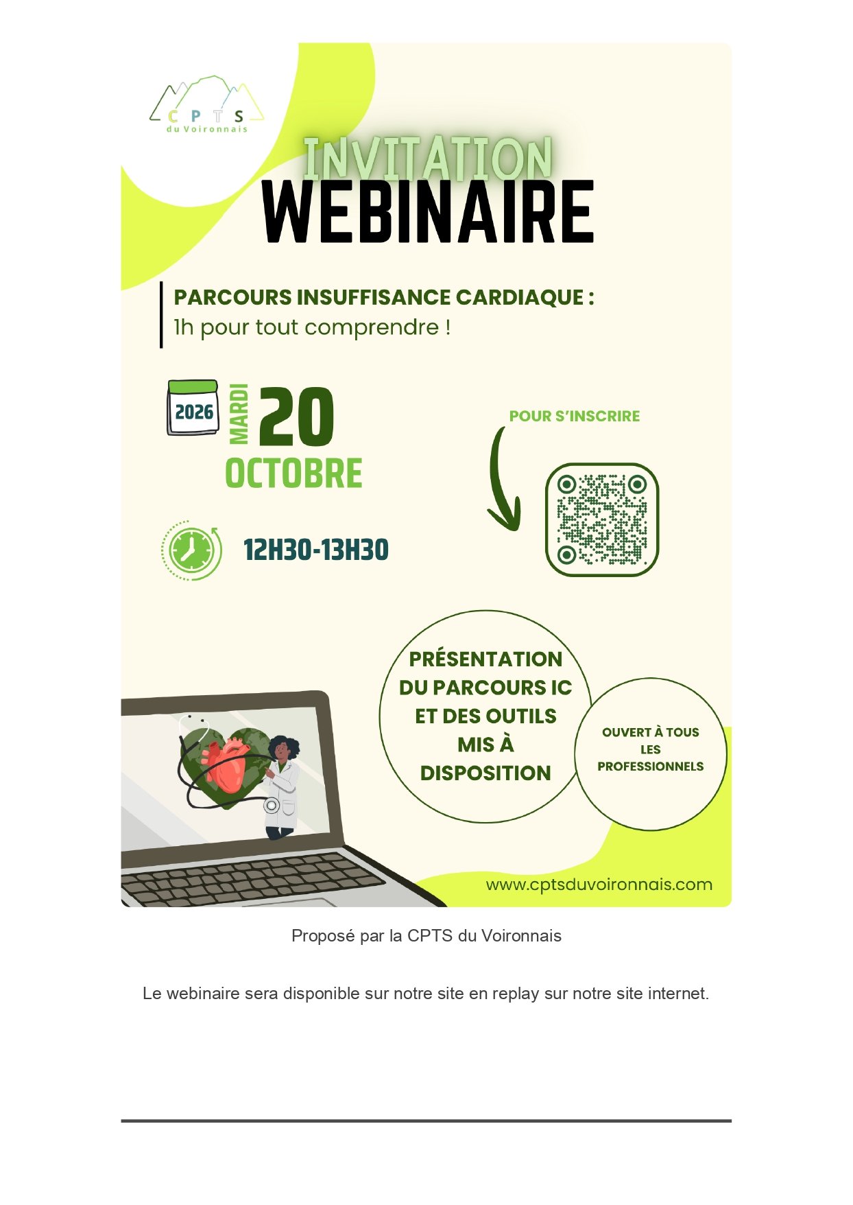 Lire la suite à propos de l’article Webinaire – présentation de notre parcours Insuffisance Cardiaque